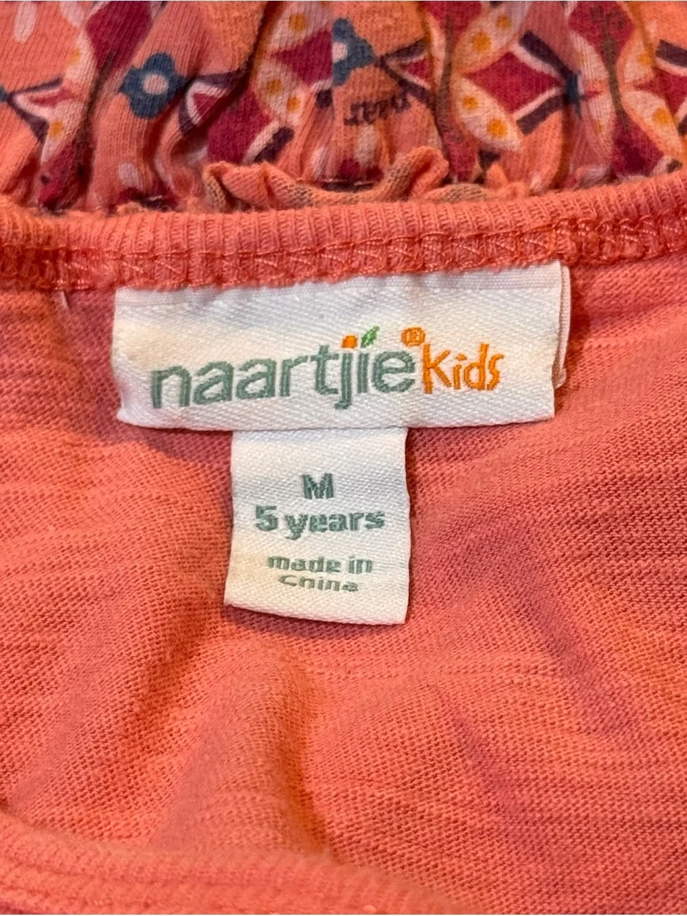 Naartjie Kids Girls Tiered Ruffle Dress Size M (5 Years) Salmon Pink Boho